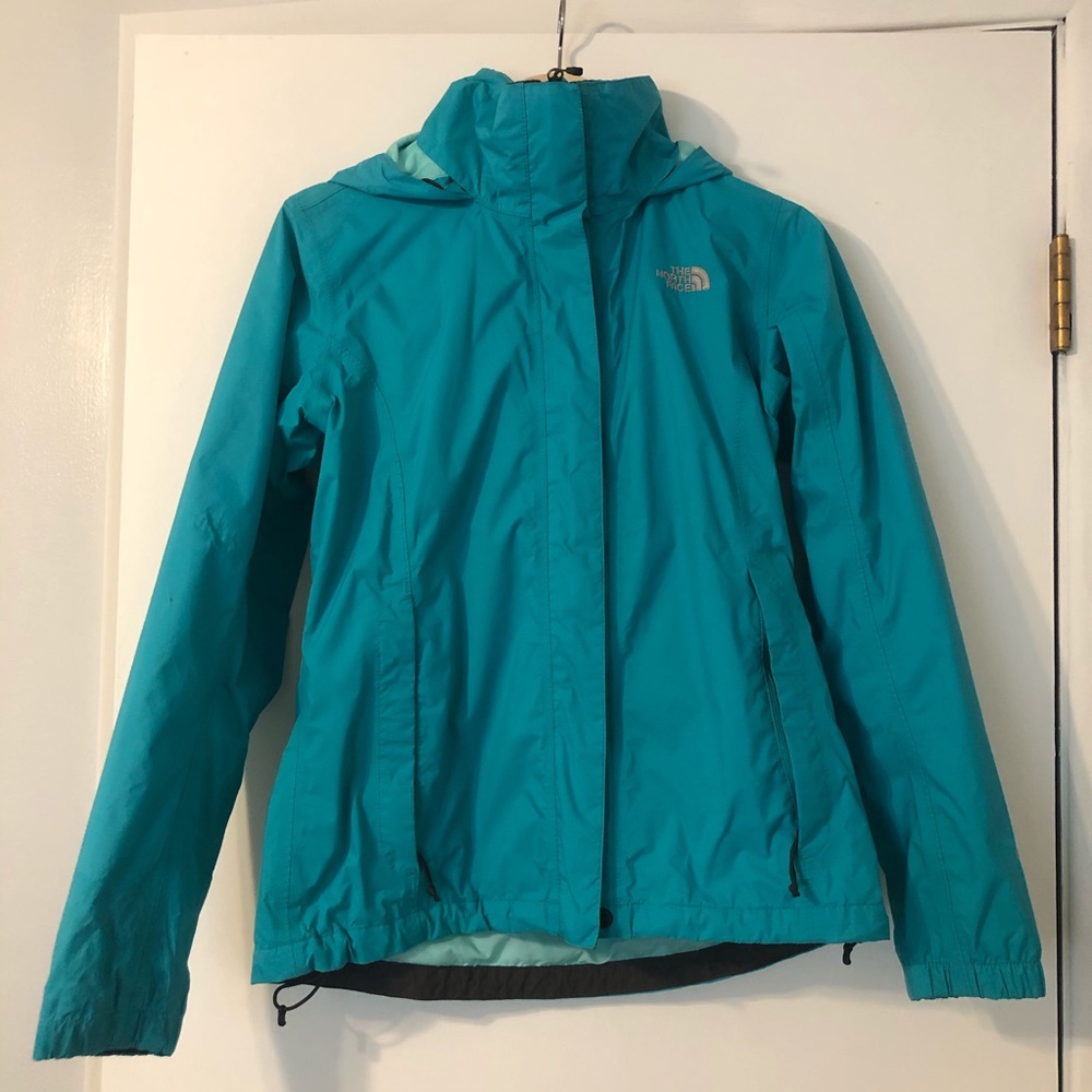 See Description - Teal North Face Rain Jacket